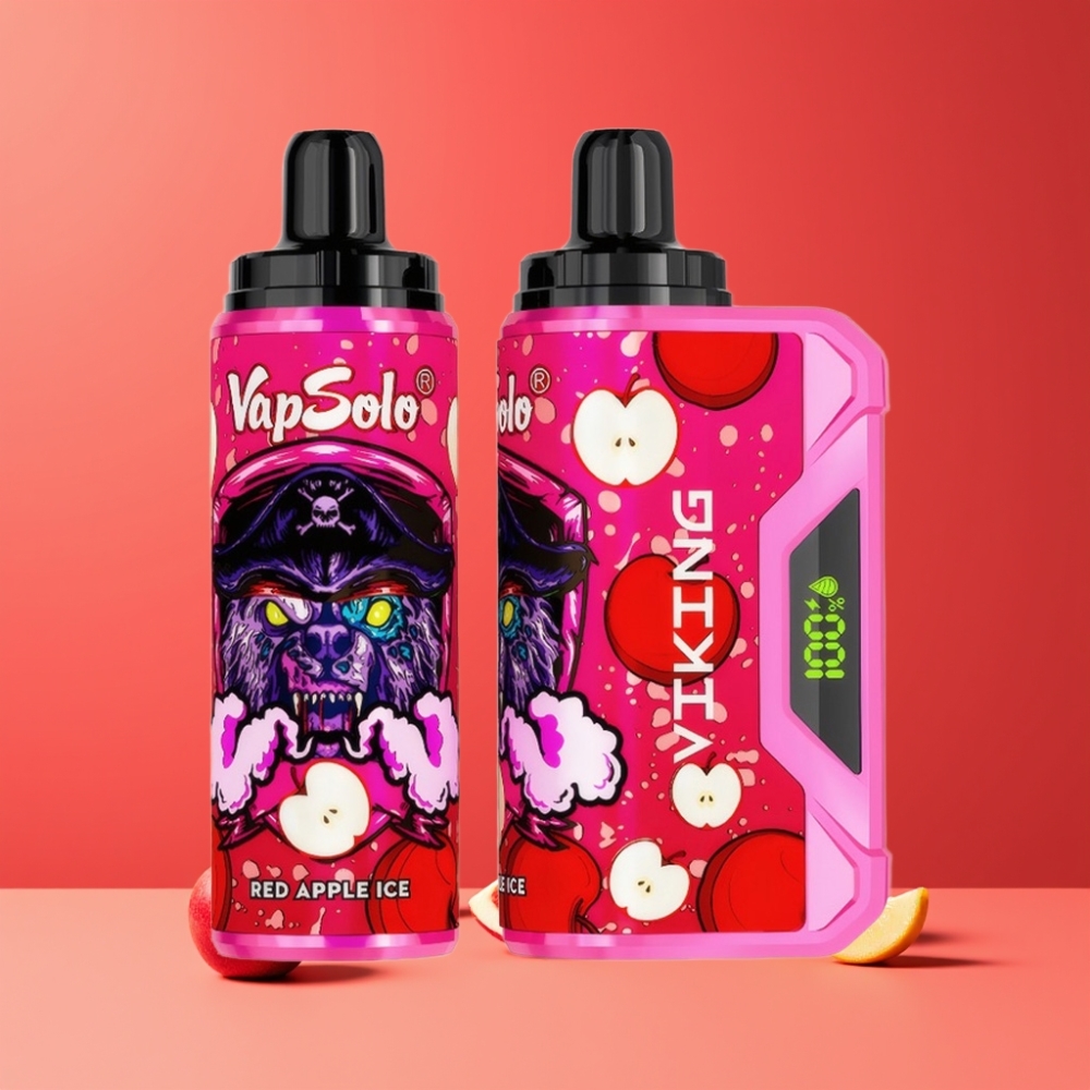 VapSolo VIKING 12000パフ 赤りんごアイス ジャパン まとめ買い Type-C充電 22ml