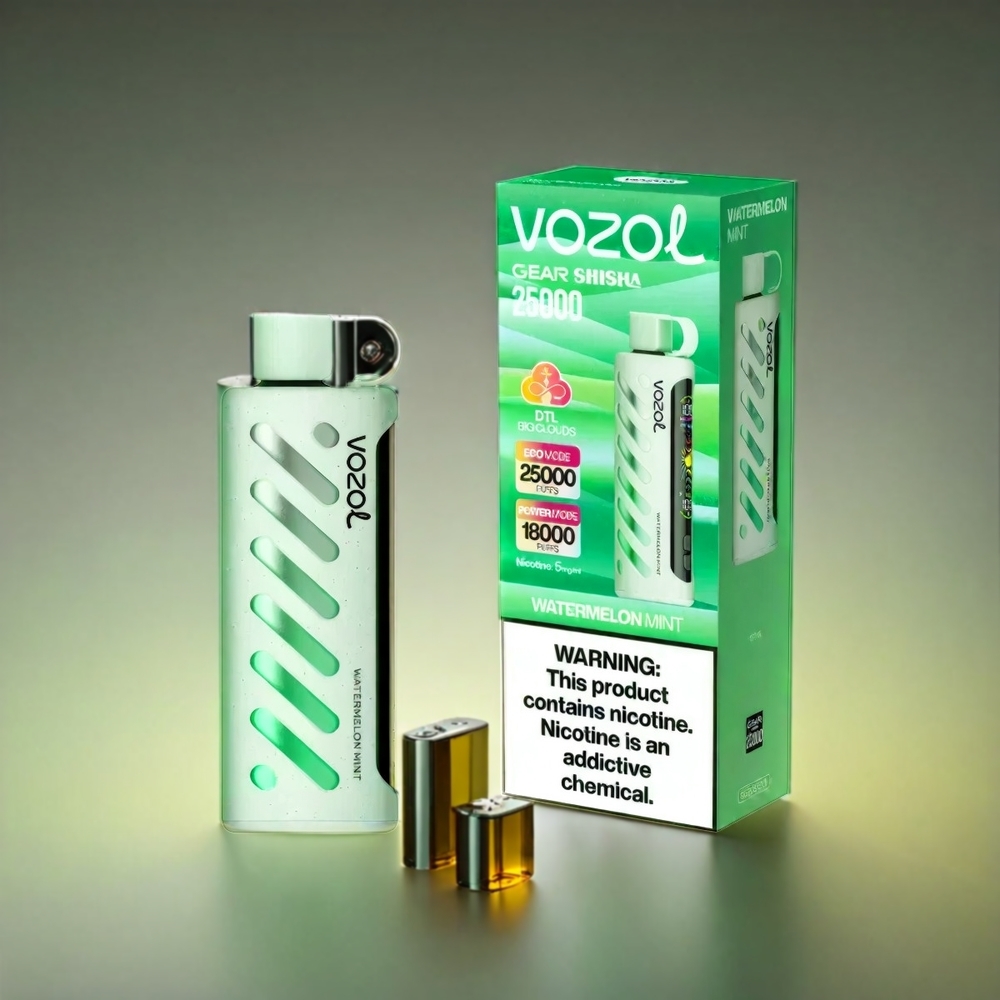 VOZOL Gearシーシャ 25000パフ S.i.L.Cテック デュアルメッシュ ウォーターメロンミント ジャパン まとめ買い