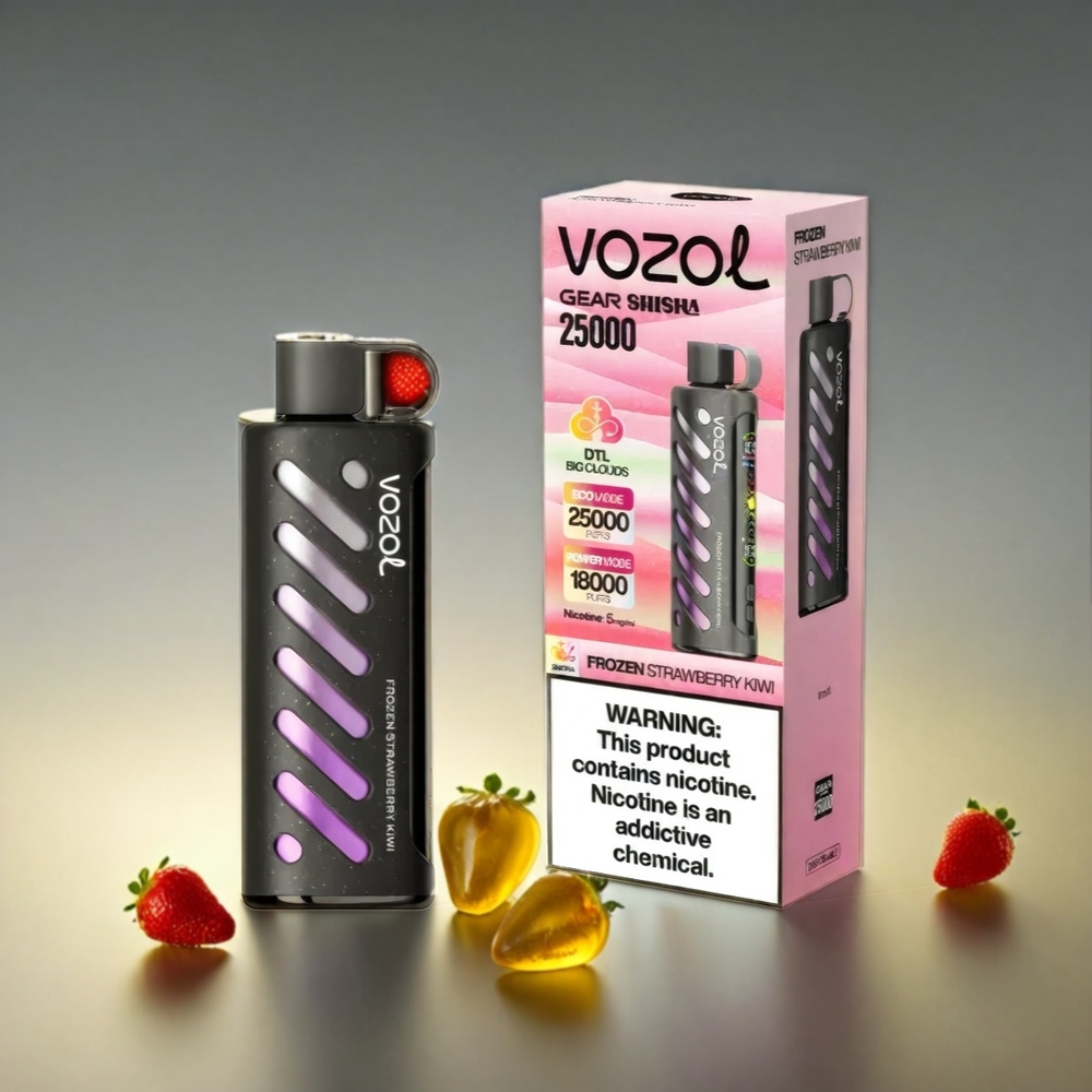 VOZOL Gear Shisha S.i.L.C Tech 1000mAh 25000 Puffs フローズンストロベリーキウイ ジャパン まとめ買い