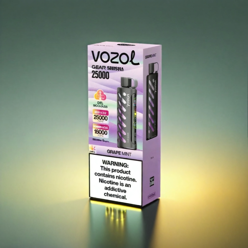 VOZOL Gear Shisha S.i.L.C Tech 25000 Puffs グレープミント ジャパン まとめ買い
