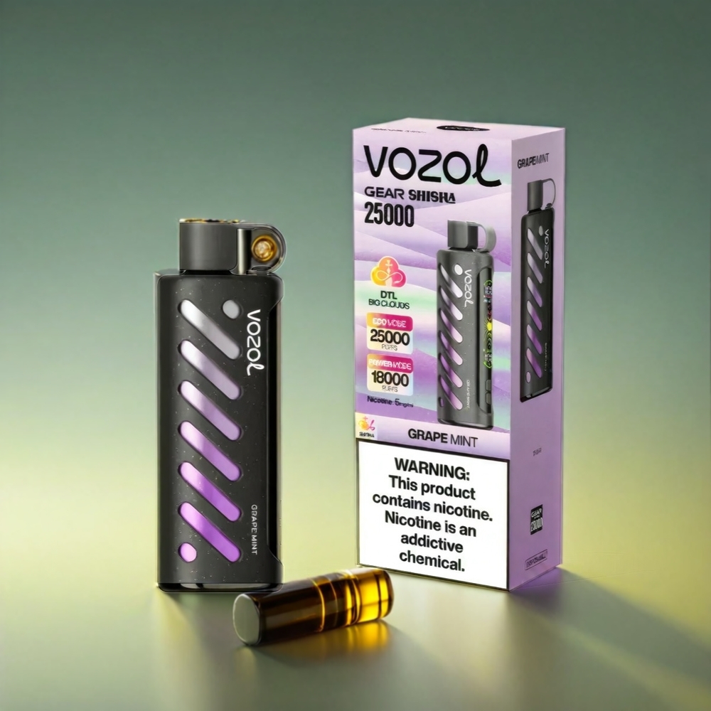 VOZOL Gear Shisha S.i.L.C Tech 25000 Puffs グレープミント ジャパン まとめ買い