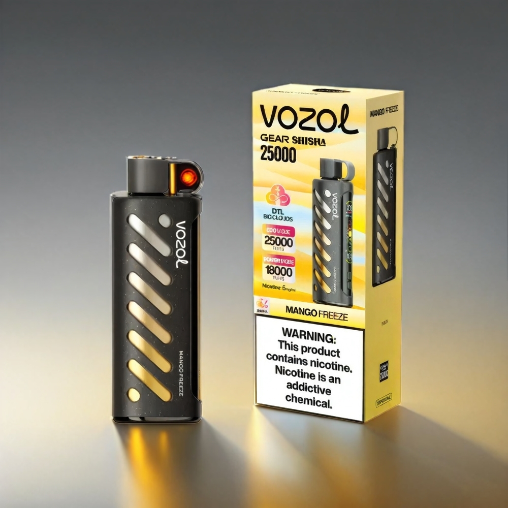 VOZOL Gear Shisha デュアルメッシュ S.i.L.C Tech マンゴーフリーズ 25000 Puffs ジャパン まとめ買い