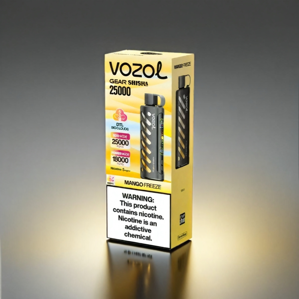 VOZOL Gear Shisha デュアルメッシュ S.i.L.C Tech マンゴーフリーズ 25000 Puffs ジャパン まとめ買い