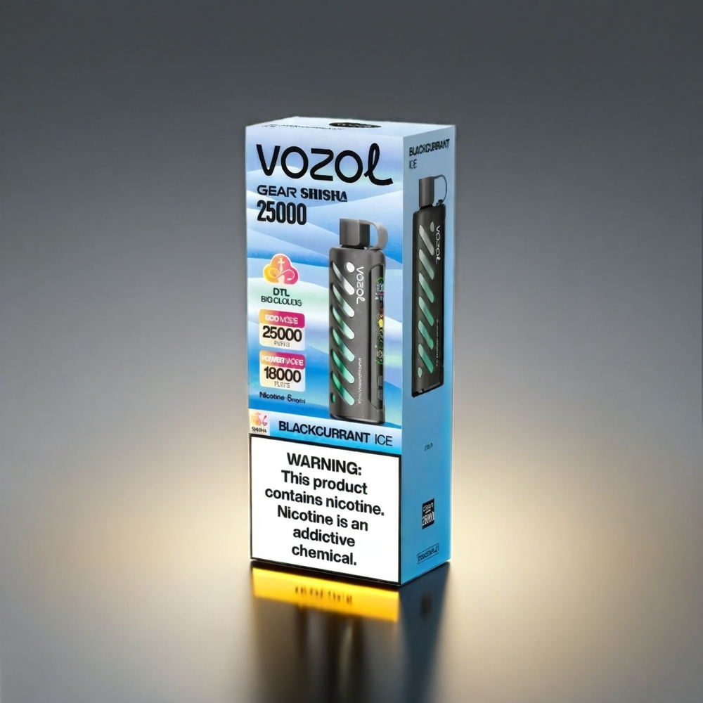 VOZOL Gear Shisha S.i.L.C Tech デュアルメッシュ 25000 Puffs ブラックカラントアイス ジャパン まとめ買い